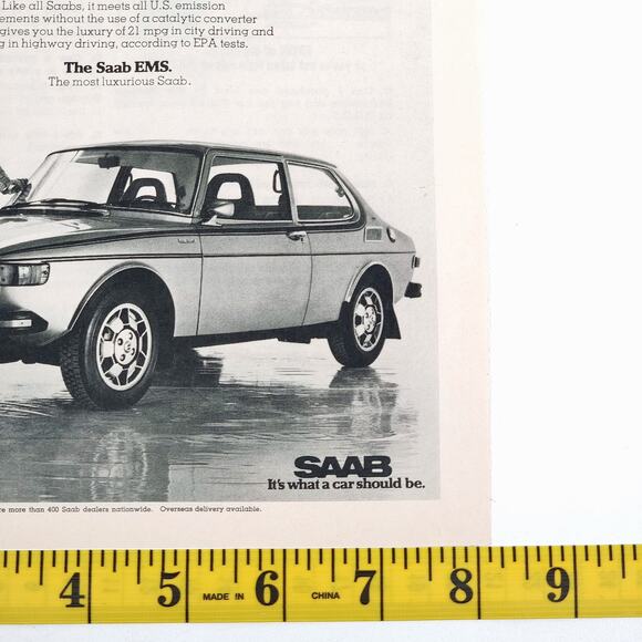 1975 SAAB‎ 99 EMS What A Car Should Be 8" x 11" Print Ad Road Test Magazine - Picture 4 of 5